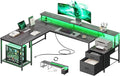 PRAISUN 66 Inch L Shaped Computer Desk by PRAISUN