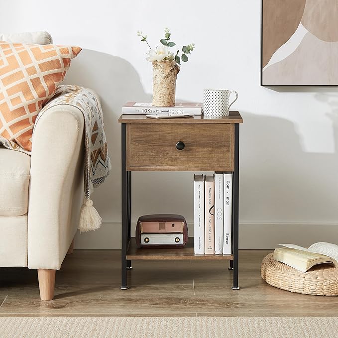 VECELO Nightstands Set of 2, Modern Bedside End Tables, Night Stands - Image 5