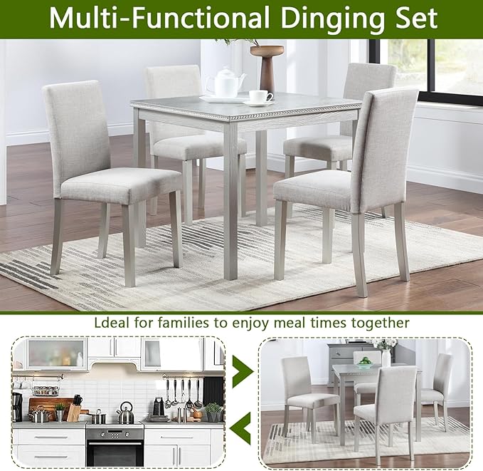 Ball & Cast 5 Piece Dining Table Set, Kitchen Table Set - Image 4