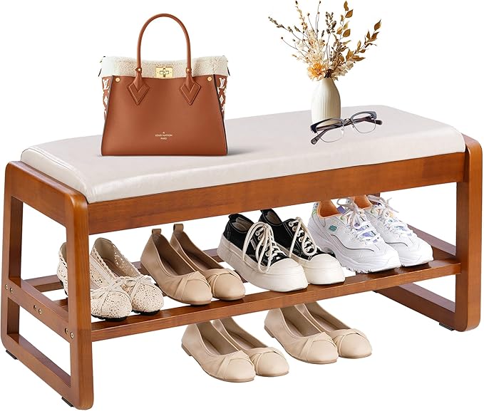 Shoe Bench Storage Rubberwood by PETKABOO