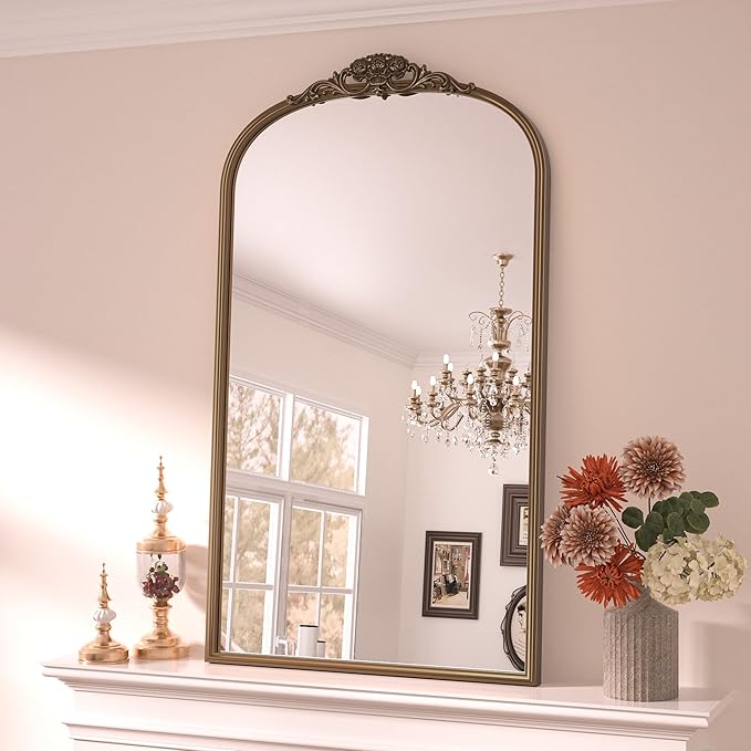 Keonjinn Vintage Gold Mirror 24" x 40", Large Mirror Decorative by Keonjinn