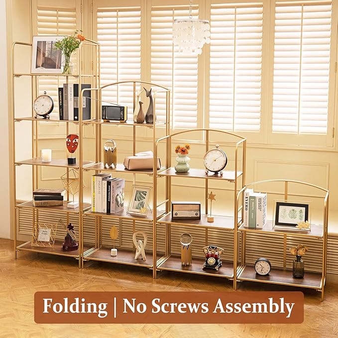Crofy No Assembly Folding Bookshelf - Image 4