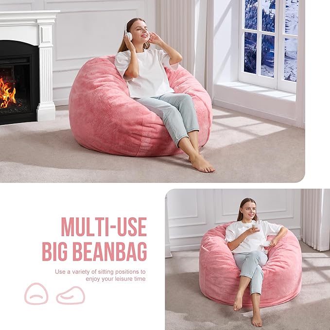 Hobestluk 3ft Bean Bag Chairs for Adults Large Beanbag Chair - Image 5