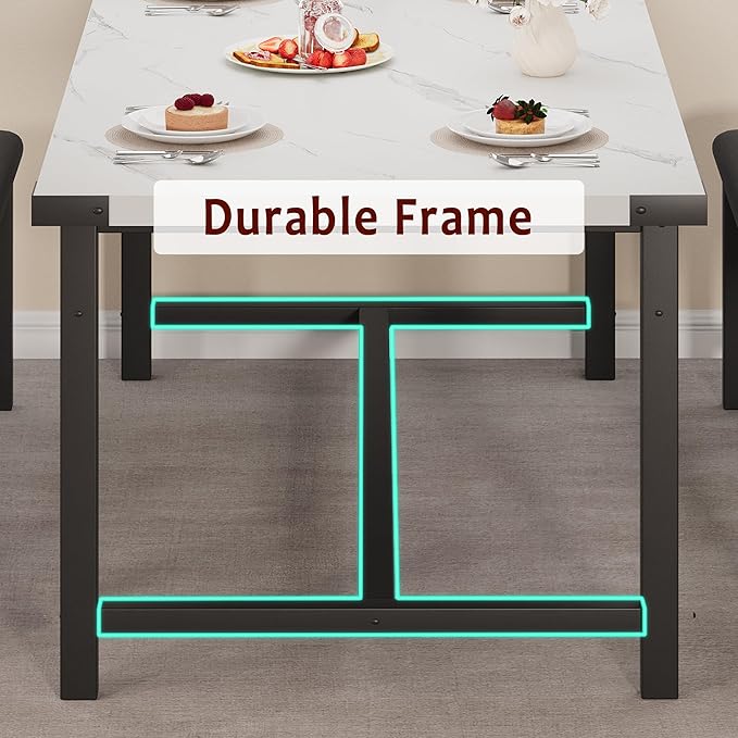 3-Piece Dining Table Set for 4-6 People, Extendable Kitchen Table Set - Image 9