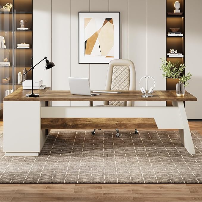 Tribesigns 78" L-Shaped Executive Desk, Large Modern Office Desk - Image 4