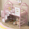 Twin Size Metal Loft Bed with roof Design and a Storage Box, House Shaped by Favfurish