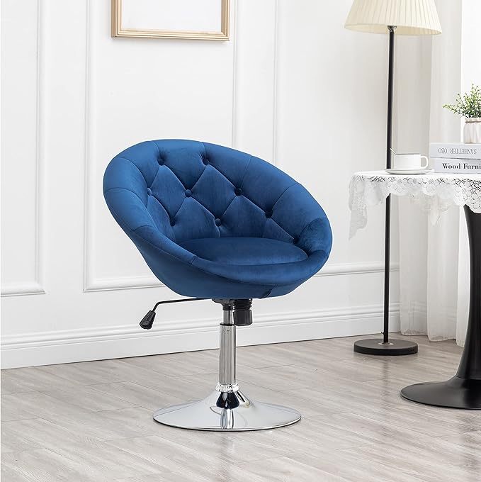 Roundhill Furniture Noas Velvet Upholstered Tufted Back Swivel Accent Chair by RoundhillFurniture