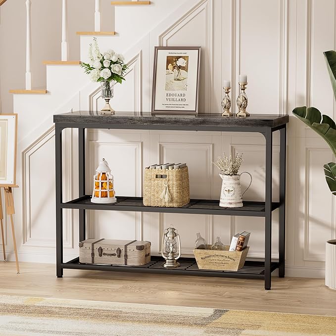 47" Console Table, 3-Tier Entryway Table, Sofa Table - Image 2