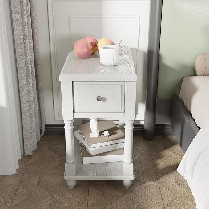LEEMTORIG Set of 2 Solid Wood End Table Narrow Side Table - Image 2