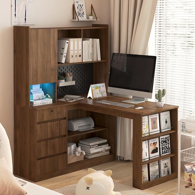 KEIKI L Shaped Home Office Desks by Unknown