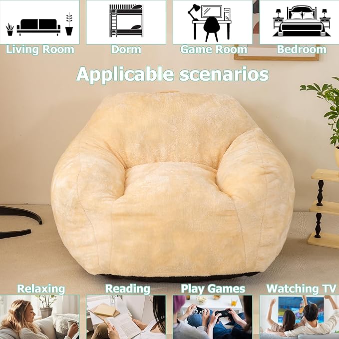 Bean Bag Sofa Chair for Adults, Beanbag Couch for Reading, Soft and Durable - Image 6