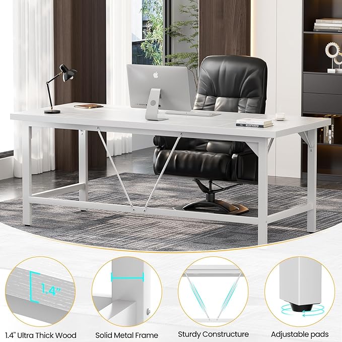 Unikito Large Office Desk, 70.8 x 31.5 Inch Extra Long Executive Computer Desk - Image 7