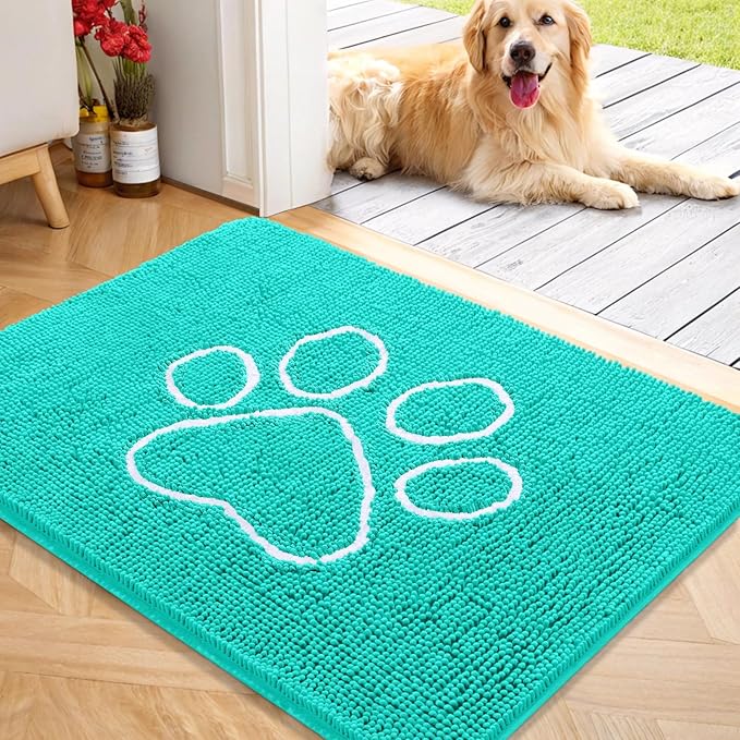 OLANLY Door Mat for Muddy Dog Paws 40x32, Ultra Absorbent Chenille Mud Doormat by OLANLY