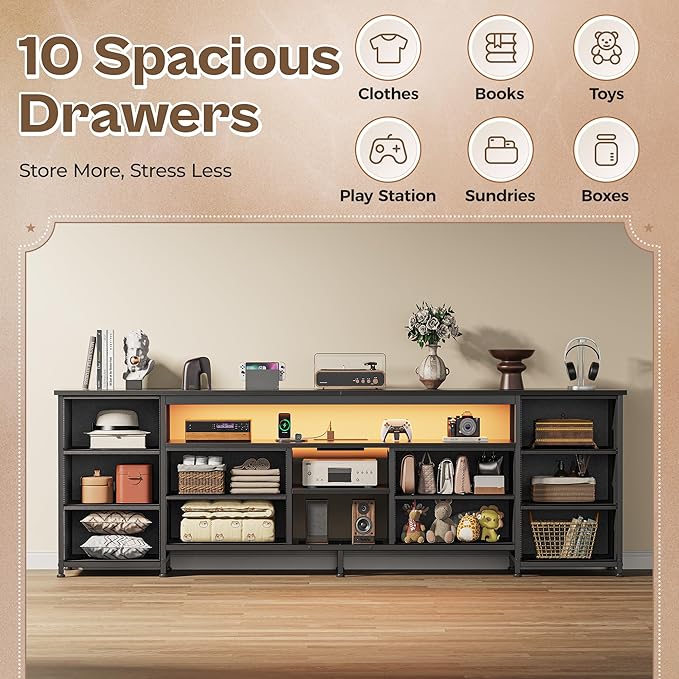 Huuger 70.9 Inch LED TV Stand Dresser - Image 6