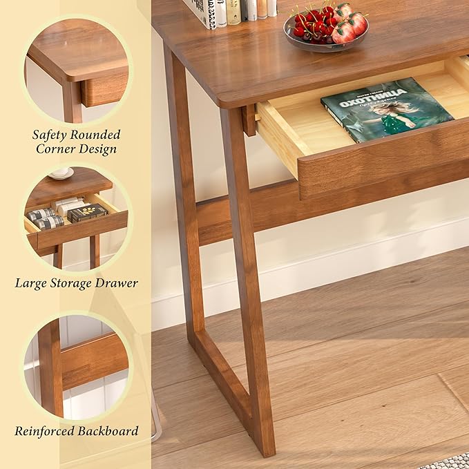 100% Solid Wood Writing Desk - Image 4