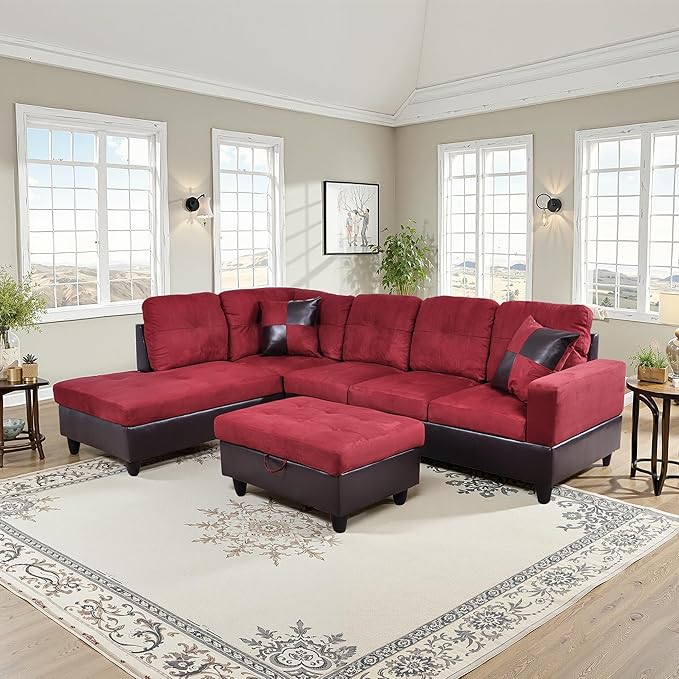 NicBex Sectional Couch 3 Pieces Sofa Set by NicBex