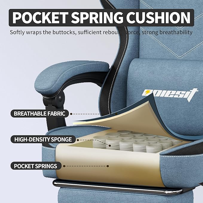 Gaming Chair, Fabric Computer Chair - Image 6