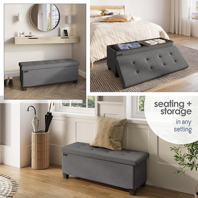 STORAGEBUD Storage Ottoman Bench - Image 4
