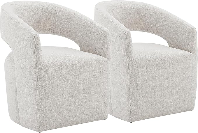 Upholstered Dining Chairs with Casters No Assembly Modern Barrel Armchair with by Kislot