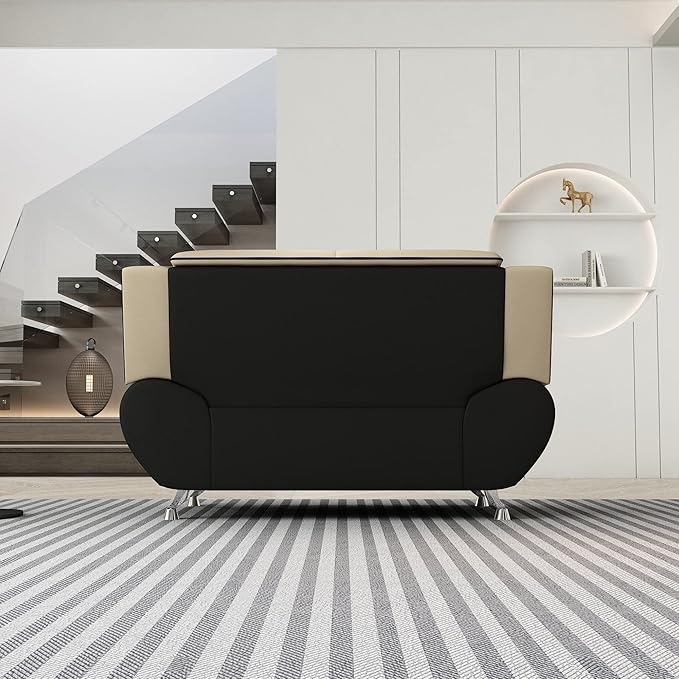 Container Furniture Direct Michael Modern Faux Leather Upholstered Stainless - Image 10