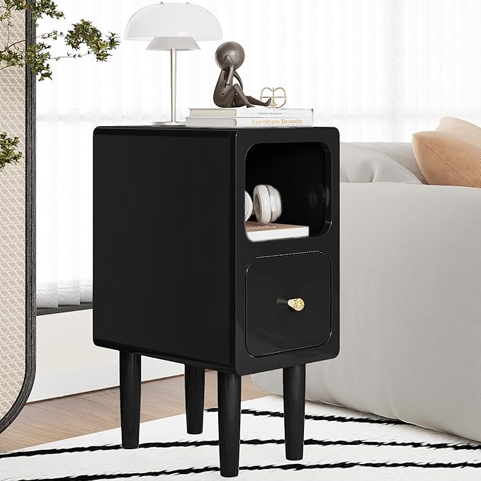 Narrow Nightstand, Solid Wood Night Stand - Image 9