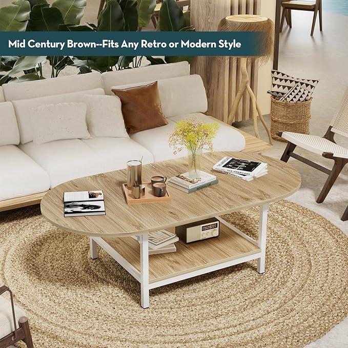 SAYGOER Modern Coffee Table 2-Tier Extended Coffee Tables - Image 3