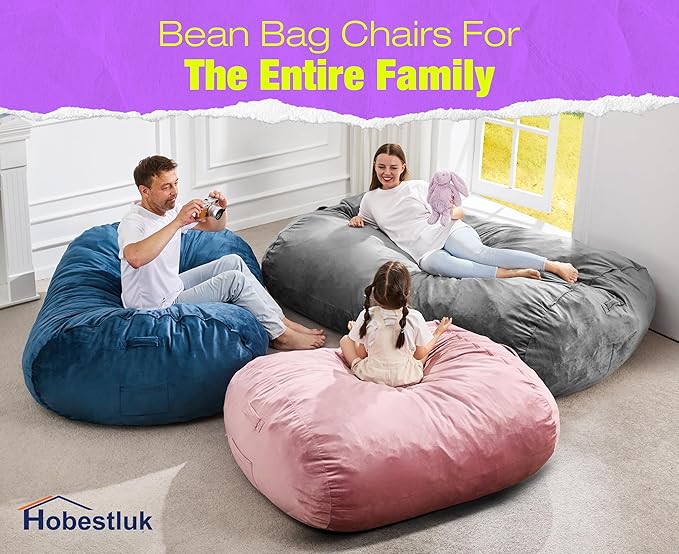 Hobestluk 6FT Bean Bag Chair Large Beanbag Lounger - Image 8