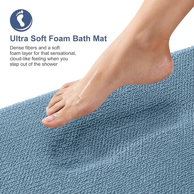 OLANLY Thick Memory Foam Bath Mat Rug 59x24, Extra Soft Absorbent Bathroom Rug - Image 2