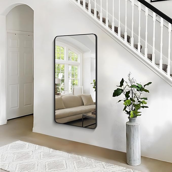 30x55 inch Bathroom Mirror, Wall Mounted Bathroom Frame Vanity Mirror - Image 5