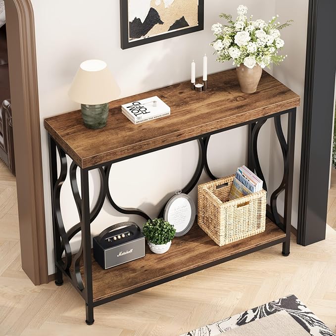 IBF 39.4" Narrow Console Table, Farmhouse Entryway Table in Living Room Hallway - Image 3