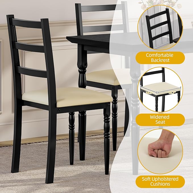 DWVO 5-Piece Dining Table Set for 4, Kitchen Dining Room Table - Image 3