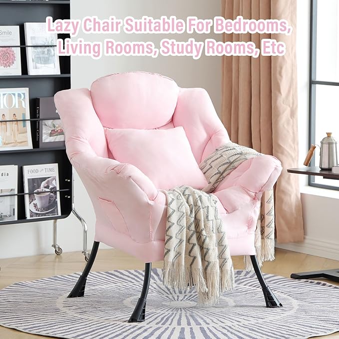 Lazy Chair with Pillow for Living Room, Modern Lounge Accent Chair with - Image 7