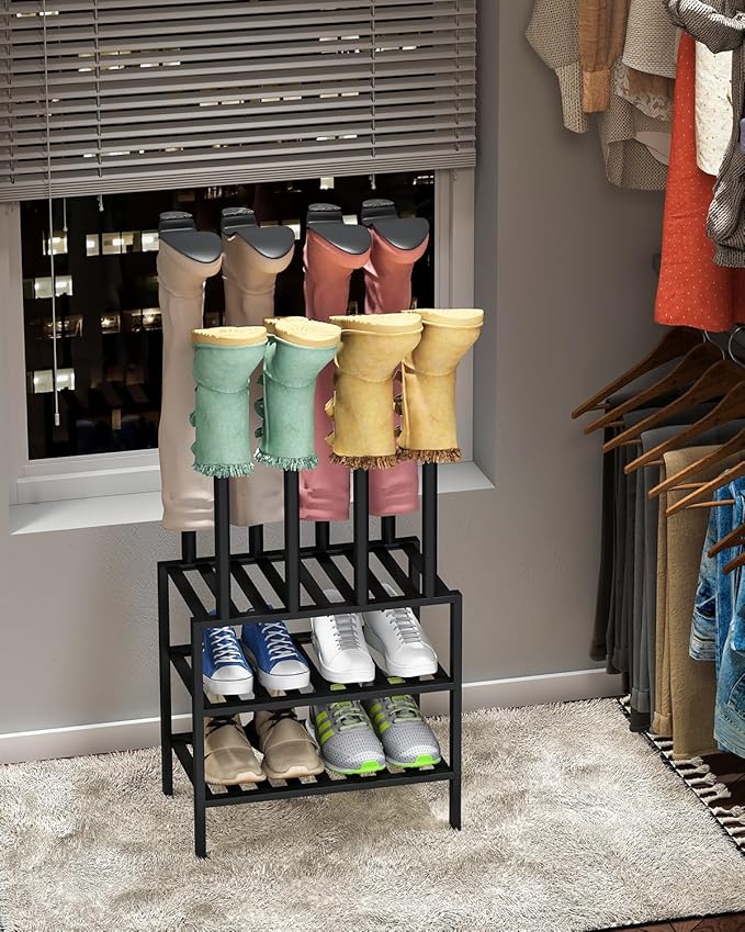Black Boot Rack, Small Boot Rack Organizer Tall Boots - Image 2