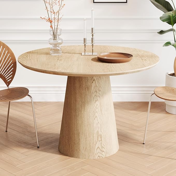 Round Dining Room Table for 4, for Kitchen, Living Room, Small Spaces, by Gaderth