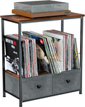 Record Player Stand with Vinyl Storage, 2-Tier Record Shelf Table with Fabric by Unknown