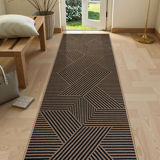 Lahome Modern Geometric Runner Rug, 2x8 Washable Rug Runners by Lahome