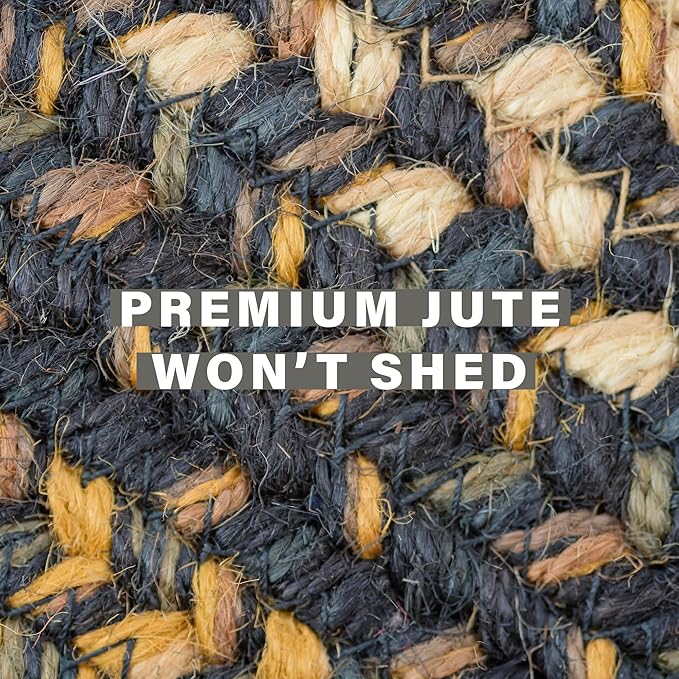 Kilimanjaro Black and Tan Small Braided Rugs, 2x3' Rectangle - Image 5