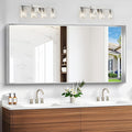 Silver Bathroom Mirror, 30x60 Inch Rectangular Deep Frame Mirror, Large Wall by Unknown