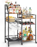 VINAEMO Rolling Bar Cart with Wine Glass Holder, Mini Bar by VINAEMO