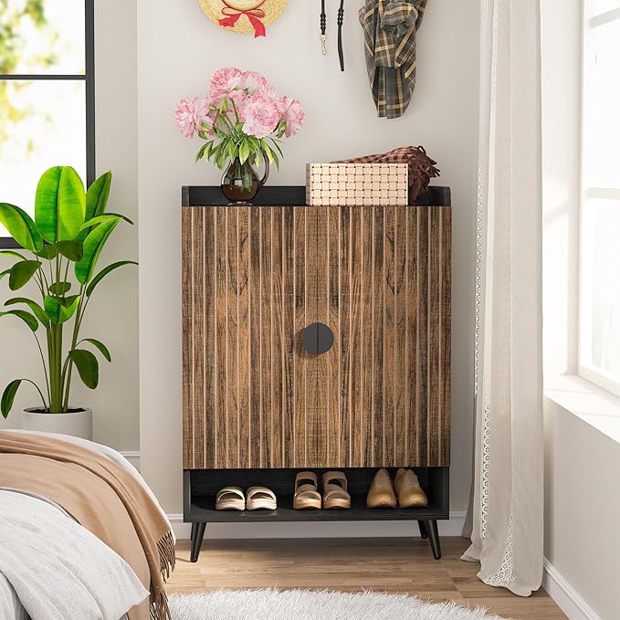 Tribesigns Shoe Cabinet with Doors, 7-Tier Shoe Storage Cabinet with Adjustable - Image 3