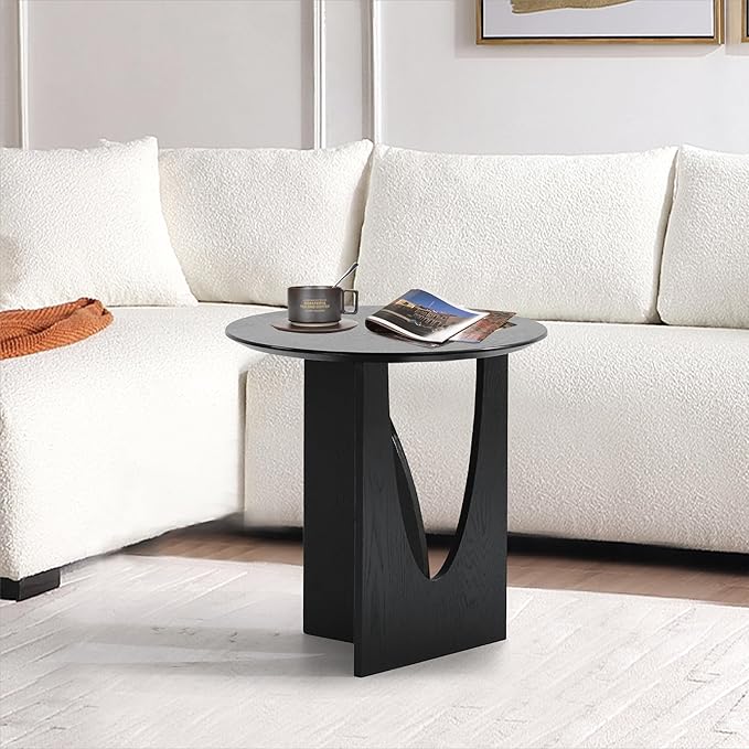 Get Set Style Round End Table Accent Side Table Circle Wood Corner Table Small by GetSetStyleFurniture