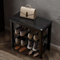 Wood Shoe Rack Bench for Entryway, 2 Tier Shoe Rack for Front Door Entrance by AQIMUELE-Solidwoodfurniture