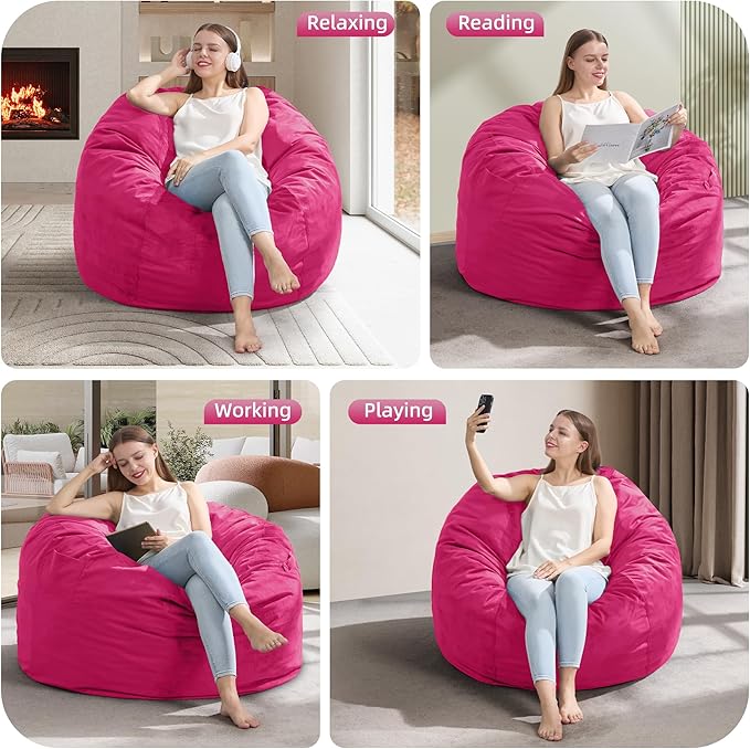Hobestluk 3FT Bean Bag Chair Giant Bean Bag Chairs - Image 5