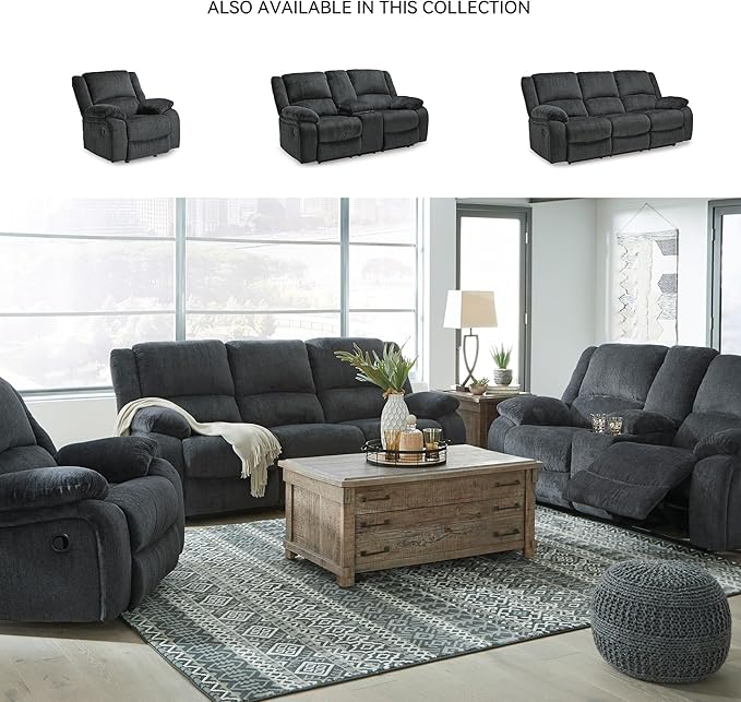 Signature Design by Ashley Draycoll Contemporary Power Reclining Sofa, Dark Gray - Image 5