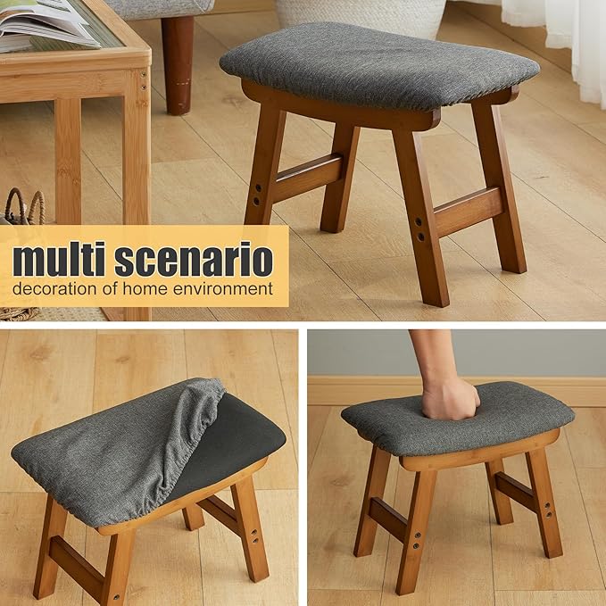 Foot Stool Ottoman Foot Rest Under Desk, Small Stool - Image 7