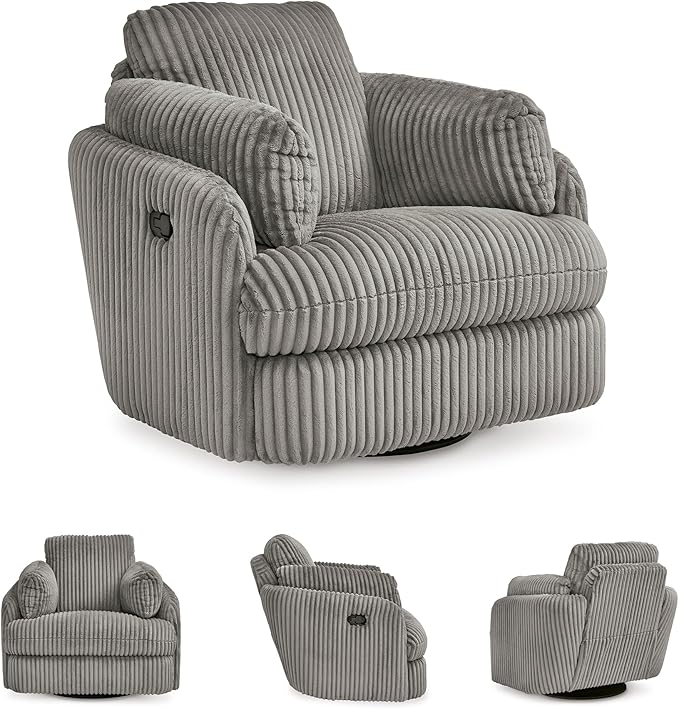 Signature Design by Ashley Tie-Breaker Casual Manual Press-Back Swivel Glider - Image 5