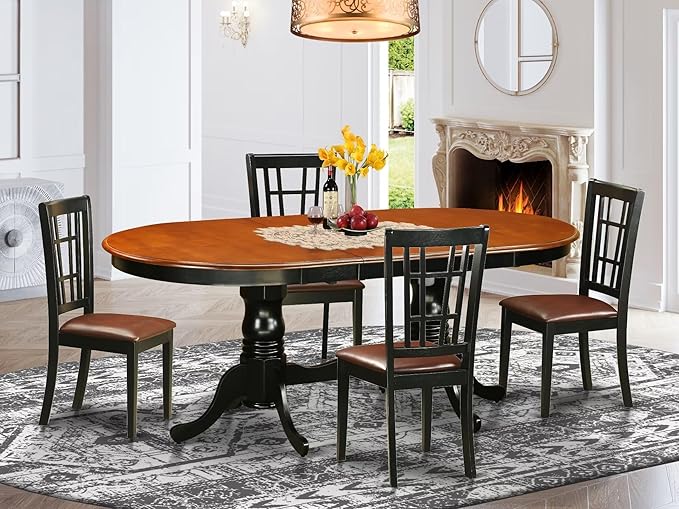 East West Furniture PLNI5-BCH-LC 5 Piece Kitchen Table Set - Image 2