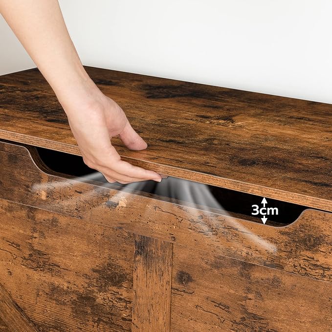 HOOBRO Storage Bench, 43.3” Retro Wooden Storage Chest - Image 7