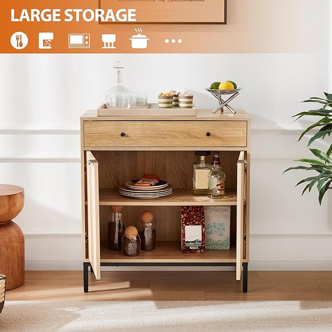 Sideboard Buffet Cabinet with Drawer, Farmhouse Coffee Bar Station Table - Image 7