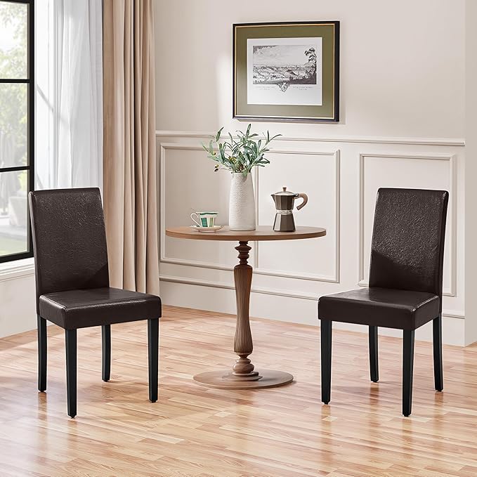 Yaheetech Dining Chairs Set of 2 Faux Leather Modern Dining Room Chairs - Image 7